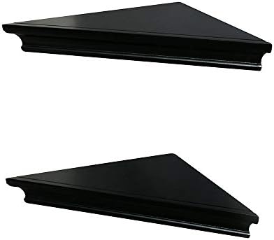 AHDECOR Black Floating Corner Shelves Set of 2