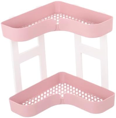 PRETYZOOM 2-Tier Bathroom Countertop Organizer Corner Shelf Rack