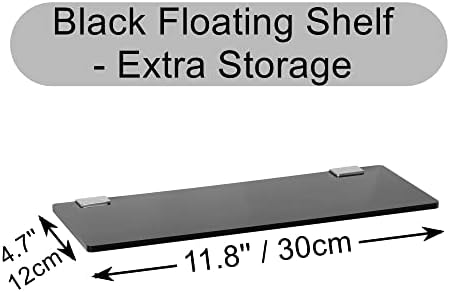 Mini Acrylic Floating Shelf 12x4 Inch Black 2 Pcs