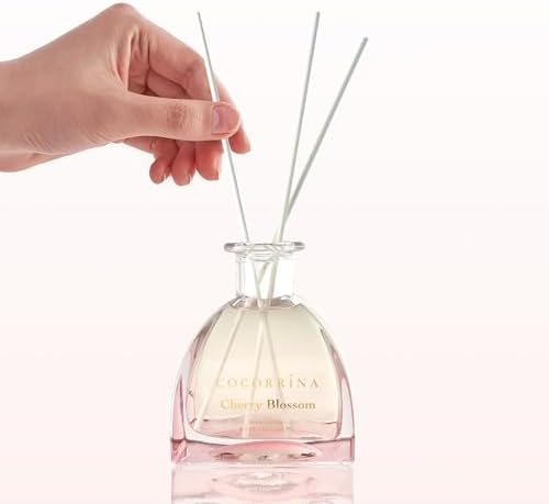 COCORRINA Cherry Blossom Reed Diffuser Set 85 Oz 8 Sticks