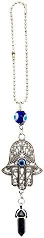 LUCKBOOSTIUM Hamsa Protection Amulet - Evil Eye Car Hanging Ornament
