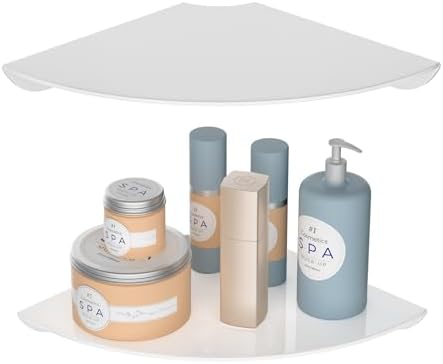 95x95 Inch Acrylic Corner Shelf Set of 2 White