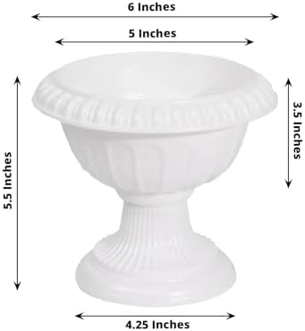 Efavormart 4 Pack White Roman Style Plastic Vase Pots