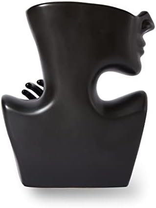 Katoonx Ceramic Face Vase Black Statue for Home Decor