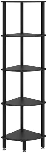 IBUYKE 5 Tier Corner Shelf Stand Black