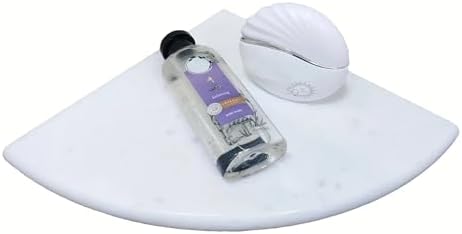 White Marble Corner Shower Shelf 9 Inch