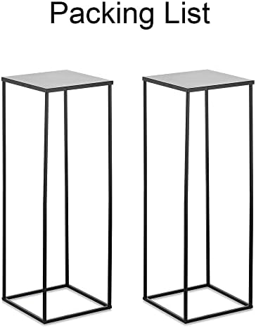 Inweder Black Plant Stand for Wedding Centerpieces 2 PCS