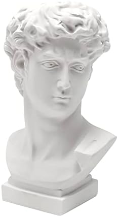 Greek David Statue Head Vase Retro Decor Brush Holder