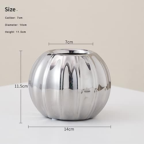 Halloween Pumpkin Ceramic Vase with Silver Finish