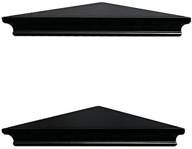 AHDECOR Black Floating Corner Shelves Set of 2