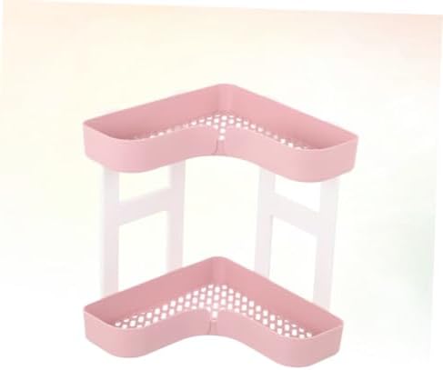 PRETYZOOM 2-Tier Bathroom Countertop Organizer Corner Shelf Rack