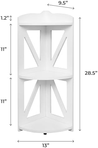Corner Shelf Stand 3 Tier Natural Wood Bookshelf