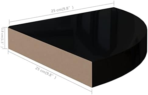 Floating Corner Shelves 2 Pcs High Gloss Black MDF