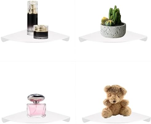 Durable Floating Corner Metal Shelf for Wall Storage