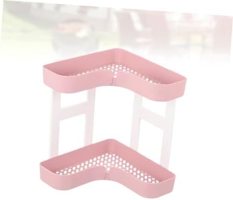 Ciieeo Pink Two-Tier Storage Rack Organizer for Bathroom Kitchen Countertop