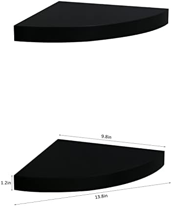 AHDECOR Black Corner Shelves Set of 2
