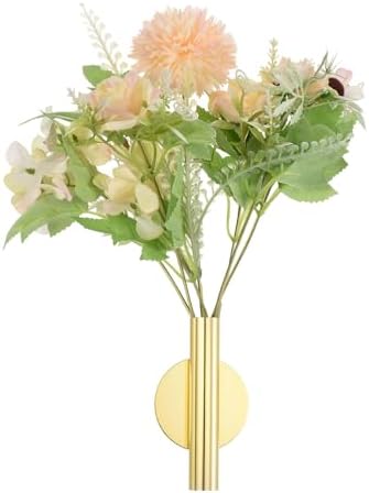 PATIKIL Wall Flower Vase Tube - Gold Tone Metal