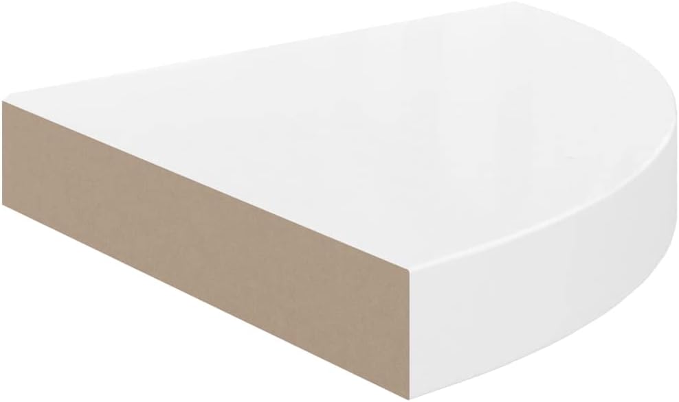Floating Corner Shelves 2pcs High Gloss White MDF