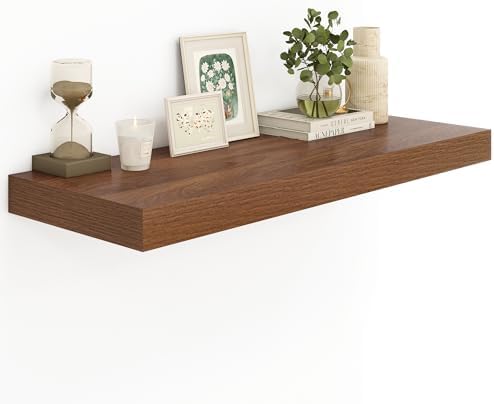 Heimlove Walnut Floating Wall Shelves 48x12