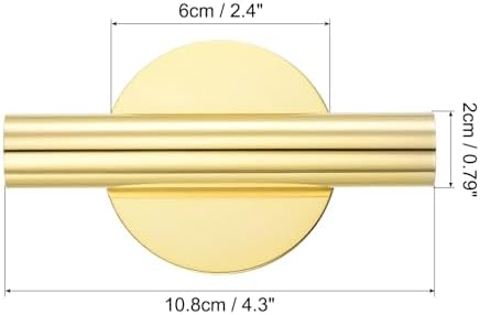 PATIKIL Wall Flower Vase Tube - Gold Tone Metal