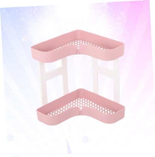 PRETYZOOM 2-Tier Bathroom Countertop Organizer Corner Shelf Rack