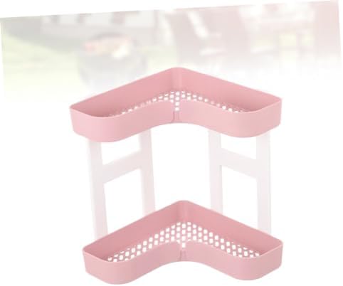 Cabilock Corner Shelf Organizer Pink Plastic Storage Rack