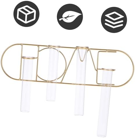 Zerodeko 1set Wrought Iron Wall Vase for Hydroponics and Dried Flowers