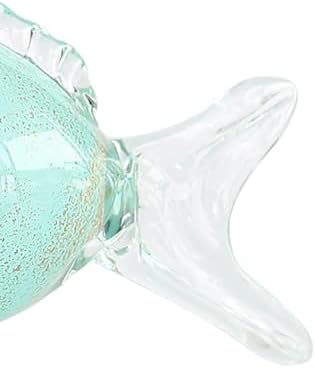Beachcombers Small Geo Patterned Glass Puffer Fish Vase Blue