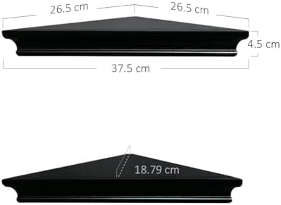 AHDECOR Black Floating Corner Shelves Set of 2