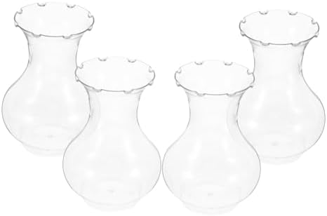 POPETPOP 4pcs Clear Hydroponic Vases for Indoor Plant Propagation Wedding Centerpieces