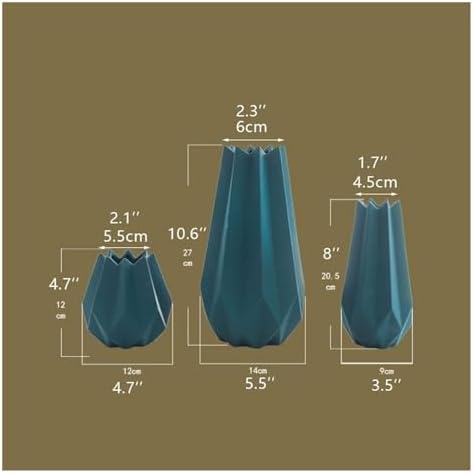 3pcs Ceramic Geometric Flower Vases for Living Room and Wedding Gifts