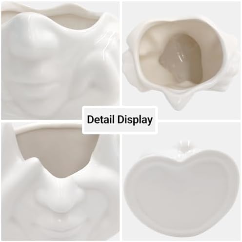 Joynisy White Ceramic Face Vase Set of 2