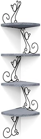 Alsonerbay 4 Tier Floating Corner Wood Shelves in Cat Shape