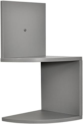 Greenco Corner Shelf 2 Tier Floating Shelves Gray