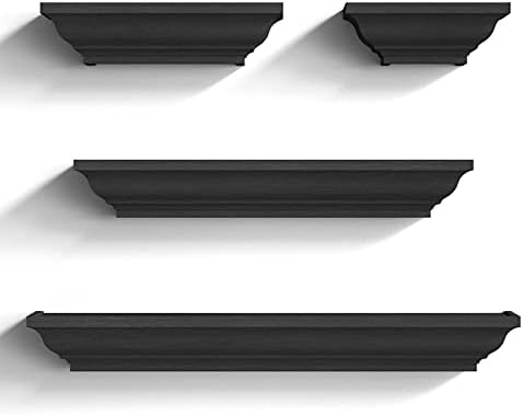 SRIWATANA Black Floating Shelves Set of 4