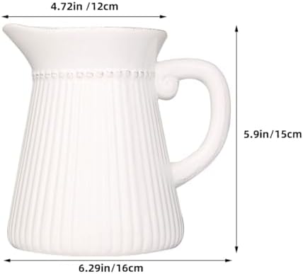 Farmhouse Ceramic Flower Vase with Embossed Design