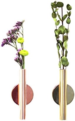 Gold Wall Decor Plant Vase Metal Tube Holder