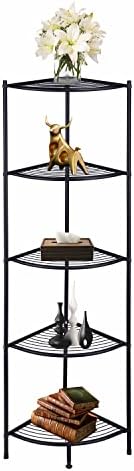LH UNICO 5-Tier Corner Wire Shelving Unit Black