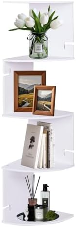 ShellKingdom 5 Tier Corner Shelf Wall Mount White