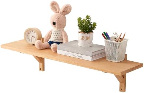 Natural Oak Floating Shelf 32 Inches Wall Mount