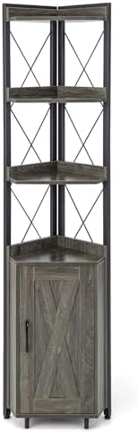 Tangkula Tall Corner Storage Cabinet with Door