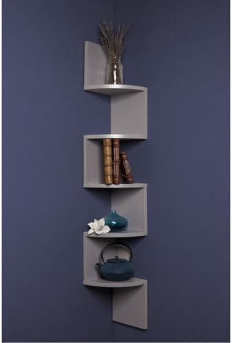 Danya B 5-Tier Corner Wall Shelving Unit Gray