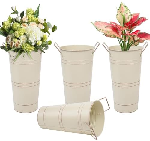 Notakia 1062 Inch Galvanized Metal Vase Set of 4