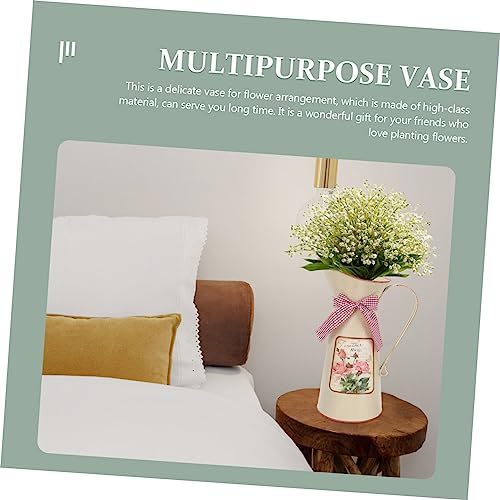 Rustic Metal Flower Bucket Vase for Home Decor 1