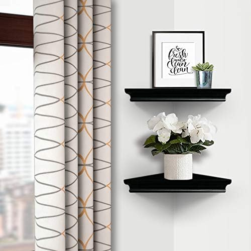 AHDECOR Black Floating Corner Shelves Set of 2