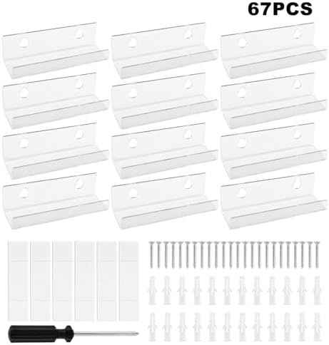 12 Pack Clear Vinyl Record Shelf Wall Mount