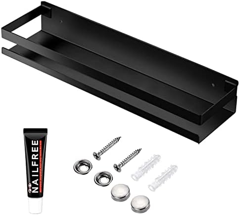 GEINIFAFA Rustproof Metal Floating Shelf 1575 Inch Black