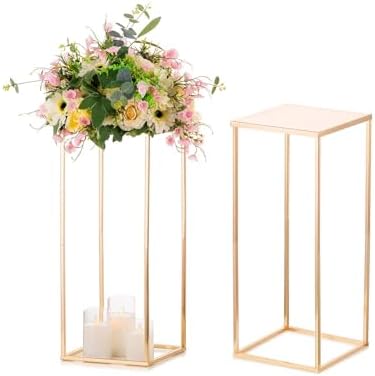 Modern Geometric Gold Wedding Centerpiece Vase 236in Metal Stand
