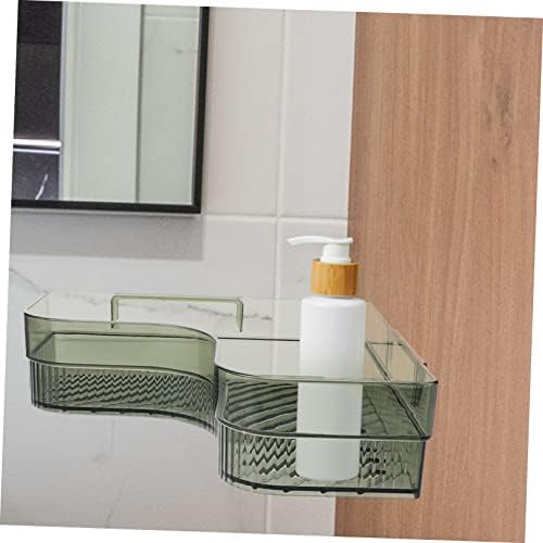 GLEAVI Green Wall-Mounted Bathroom Corner Shelf Storage Rack