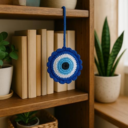 Evil Eye Keychain Crochet Car Decor Accessory
